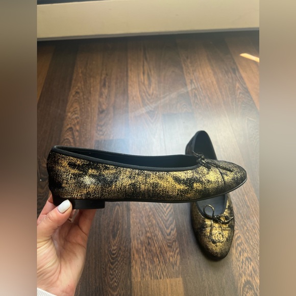 CHANEL METALLIC BALLET FLATS BALLERINA FLATS SIZE 42 - Picture 4 of 10